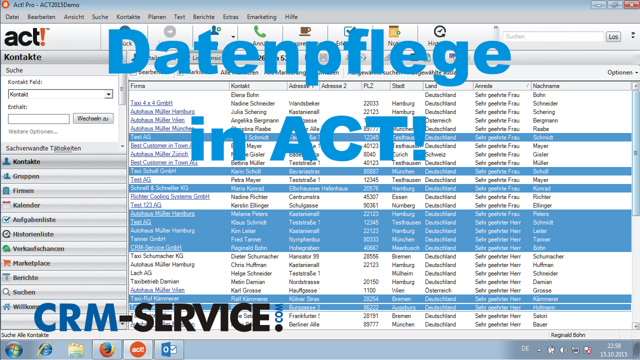 Datenpflege in ACT!